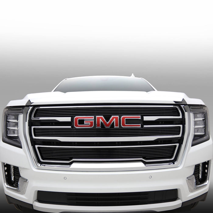 T-Rex Grilles 21173B Billet Series Grille; Horizontal; Aluminum; Black; 3 Pc; Overlay; - Truck Part Superstore
