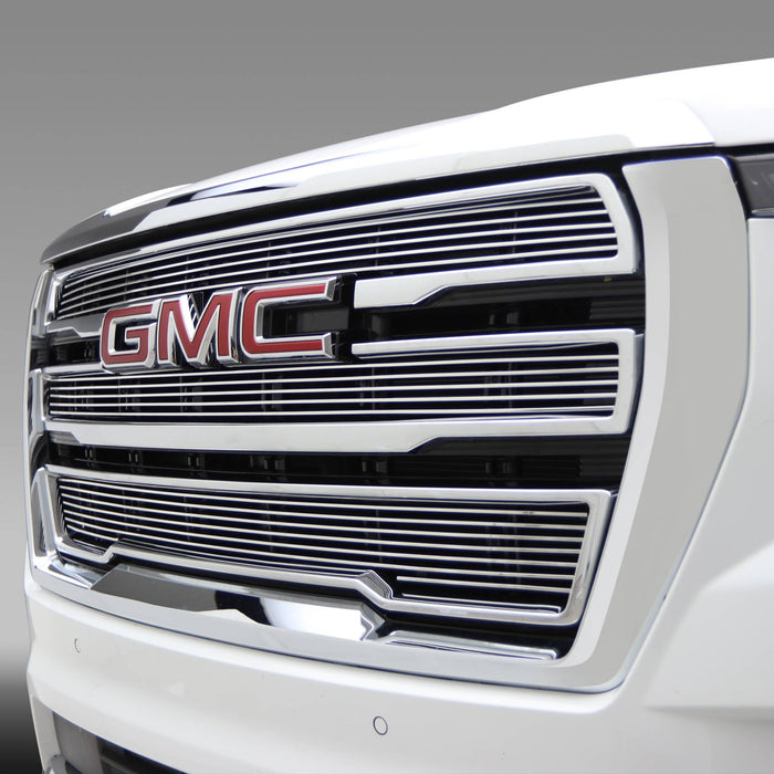 T-Rex Grilles 21173 Billet Series Grille; Horizontal; Aluminum; Polished; 3 Pc; Overlay; - Truck Part Superstore