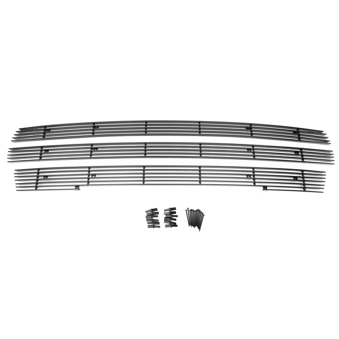 T-Rex Grilles 21173B Billet Series Grille; Horizontal; Aluminum; Black; 3 Pc; Overlay; - Truck Part Superstore
