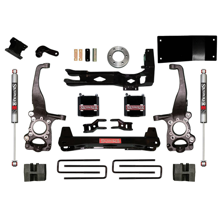 Skyjacker F1560BKM Suspension Lift Kit w/Shock 6 Inch Lift 15-19 Ford F-150 Incl. Knuckles Pair Front/Rear Crossmembers Rear Blocks Rear Monotube 9500 Shocks Skyjacker - Truck Part Superstore