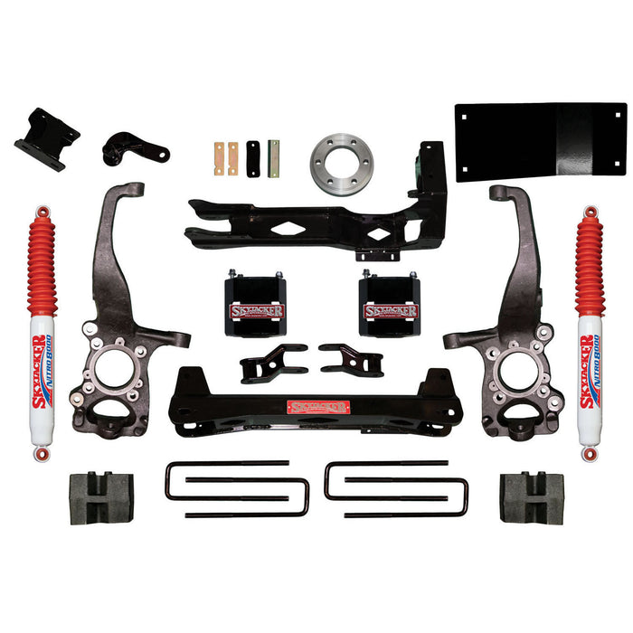 Skyjacker F1560BKN Suspension Lift Kit w/Shock 6 Inch Lift 15-19 Ford F-150 Incl. Steering Knuckles Crossmembers Diff Skid Plate Rear Block Kit And Nitro Shocks Skyjacker - Truck Part Superstore