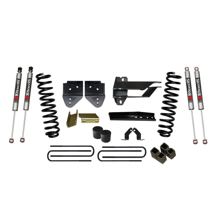 Skyjacker F17401K-M Lift Kit 4 Inch Lift 17-19 Ford F-250 Super Duty Includes Front Coil Springs Bump Stop Spacers Relocation Brackets Rear Lift Blocks U-Bolts M9500 Monotube Shocks Skyjacker - Truck Part Superstore