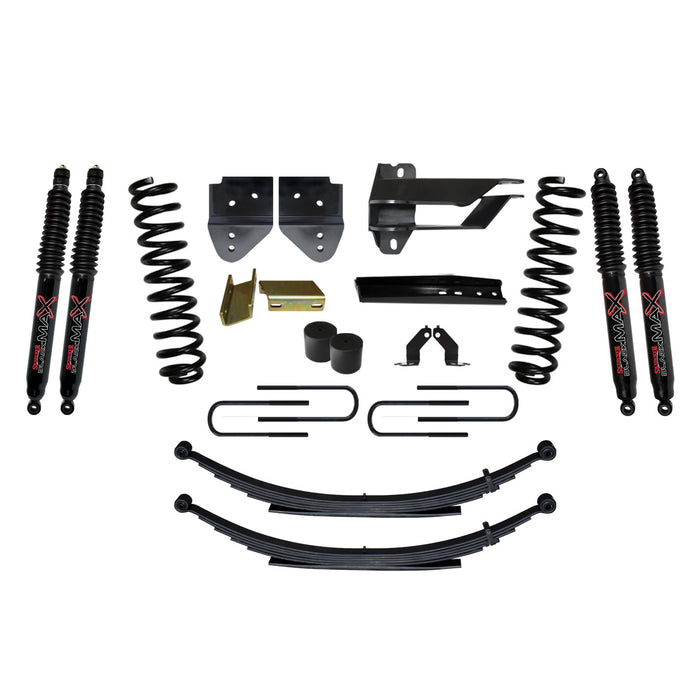 Skyjacker F17401KS-B Suspension Lift Kit w/Shock 4 Inch Lift Incl. Front Coil Springs Rear Leaf Springs Black MAX 8500 Shocks 17-19 Ford F-250/ F-350 Super Duty Gas Skyjacker - Truck Part Superstore