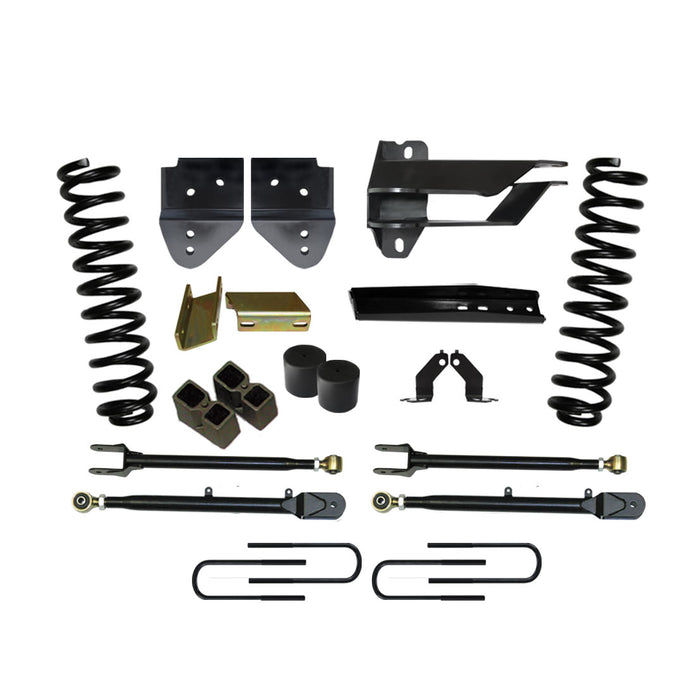 Skyjacker F174024K Lift Kit 4 Inch Lift Class II 4-Link System 17-19 Ford F-250 Super Duty Includes Front Coil Springs Track Bar Bracket Radius Arm Drop Bracket Steering Stabilizer Rear Lift Blocks/U-Bolts Skyjacker - Truck Part Superstore