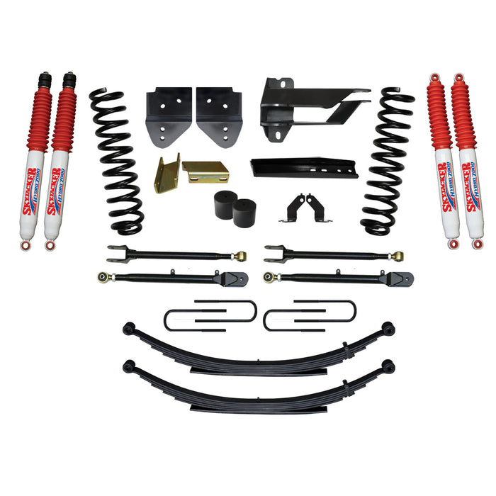 Skyjacker F174024KS-H Suspension Lift Kit w/Shock 4 Inch Lift Incl. Front Coil Springs Rear Leaf Springs Adjustable 4-Links Hydro 7000 Shocks  17-19 Ford F-250/ F-350 Super Duty Gas Skyjacker - Truck Part Superstore