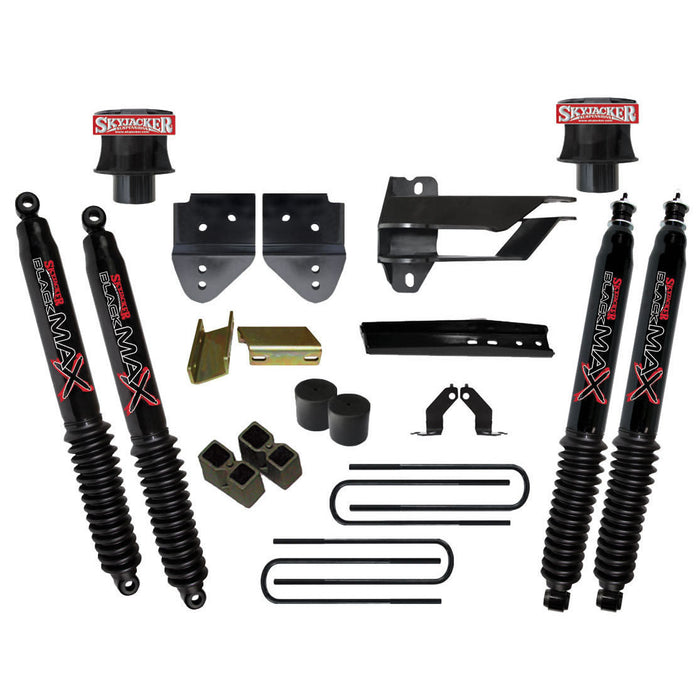 Skyjacker F1740SPB Lift Kit 4 Inch Lift 17-19 Ford F-250 Super Duty Includes Metal Front Coil Spring Spacer Front/Rear Black Max Shocks Track Bar/Radius Arm/Steering Stab. Relocation Brackets Rear Block/U-Bolts Skyjacker - Truck Part Superstore