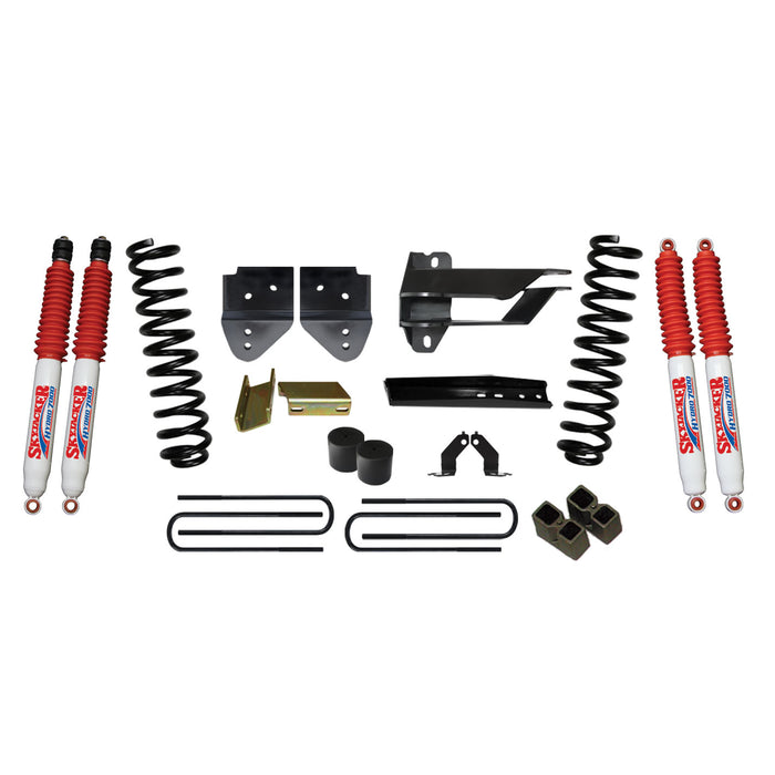 Skyjacker F17451K-H Suspension Lift Kit w/Shock 4 Inch Lift 17-19 Ford F-250 Super Duty Incl. Front Coil Springs Bump Stop Spacers Relocation Brackets Rear Lift Blocks U-Bolts Hydro 7000 Shocks Skyjacker - Truck Part Superstore