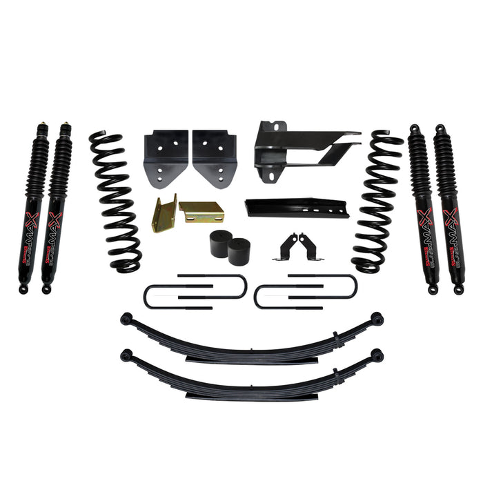 Skyjacker F17451KS-B Suspension Lift Kit w/Shock 4 Inch Lift Incl. Front Coil Springs Rear Leaf Springs Black MAX 8500 Shocks 17-19 Ford F-250/ F-350 Super Duty Diesel Skyjacker - Truck Part Superstore