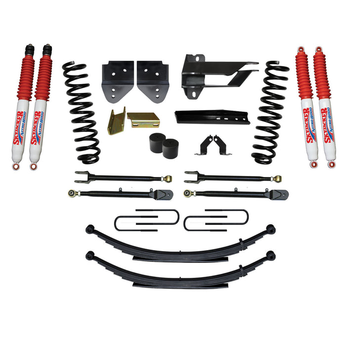 Skyjacker F174524KS-N Suspension Lift Kit w/Shock 4 Inch Lift Incl. Front Coil Springs Rear Leaf Springs Adjustable 4-Links Nitro 8000 Shocks  17-19 Ford F-250/ F-350 Super Duty Diesel Skyjacker - Truck Part Superstore