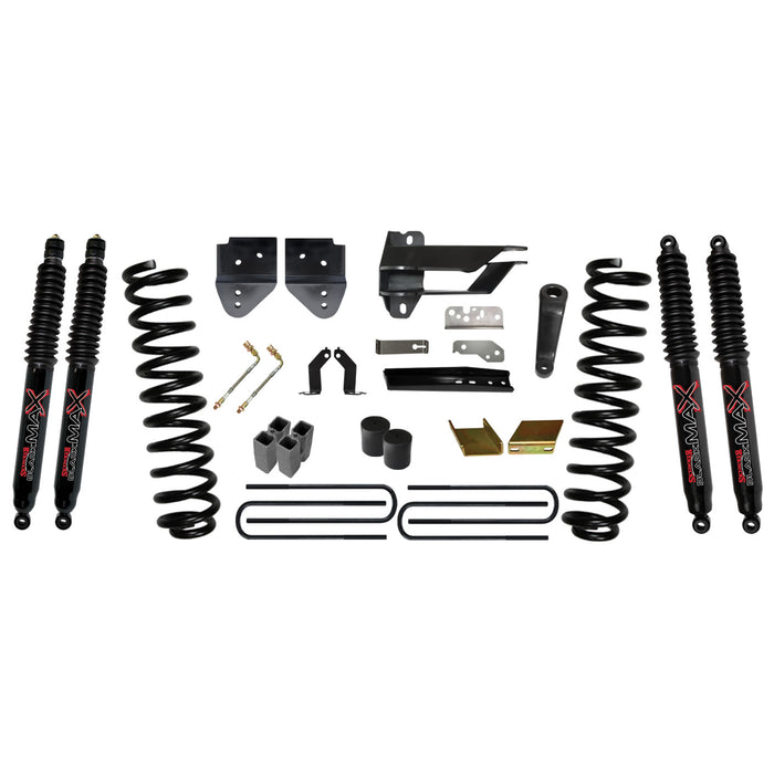 Skyjacker F17601K-B Lift Kit 6 Inch Lift 17-19 Ford F-250 Super Duty Includes Front Coil Springs Blocks U-bolts Bump Stop Spacers Radius Arm/Sway Bar/Track Bar Relocation Brackets Black Max Nitro Shocks Skyjacker - Truck Part Superstore