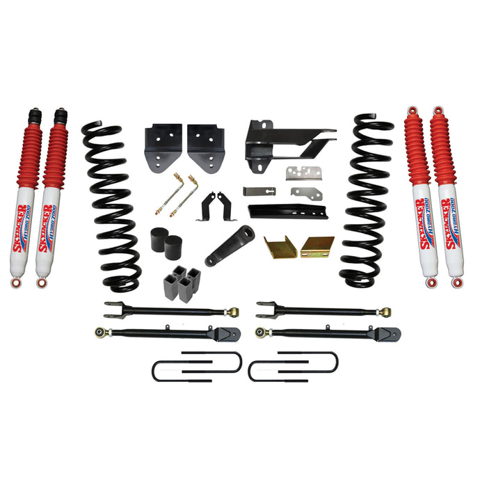 Skyjacker F176024K-H Lift Kit 6 Inch Lift w/Adjustable 4-Links 17-19 Ford F-250 Super Duty Includes Front Coil Springs U-Bolts Bump Stop Spacers Upper/Lower Radius Arms Lowering Brackets Hydro 7000 Shocks Skyjacker - Truck Part Superstore