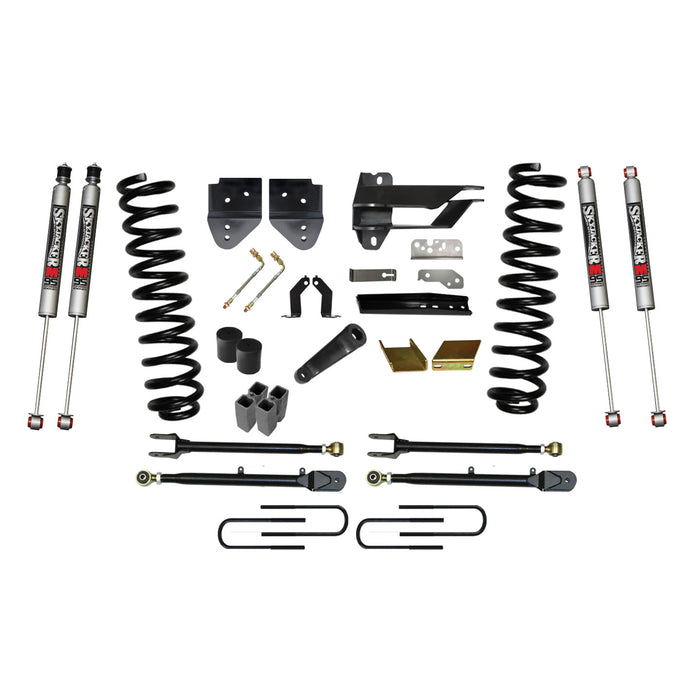 Skyjacker F176024K3-M Lift Kit 6 Inch Lift w/Adjustable 4-Links 17-19 Ford F-350 Super Duty Includes Front Coil Springs U-Bolts Bump Stop Spacers Radius Arms Lowering Brackets M9500 Monotube Shocks Skyjacker - Truck Part Superstore