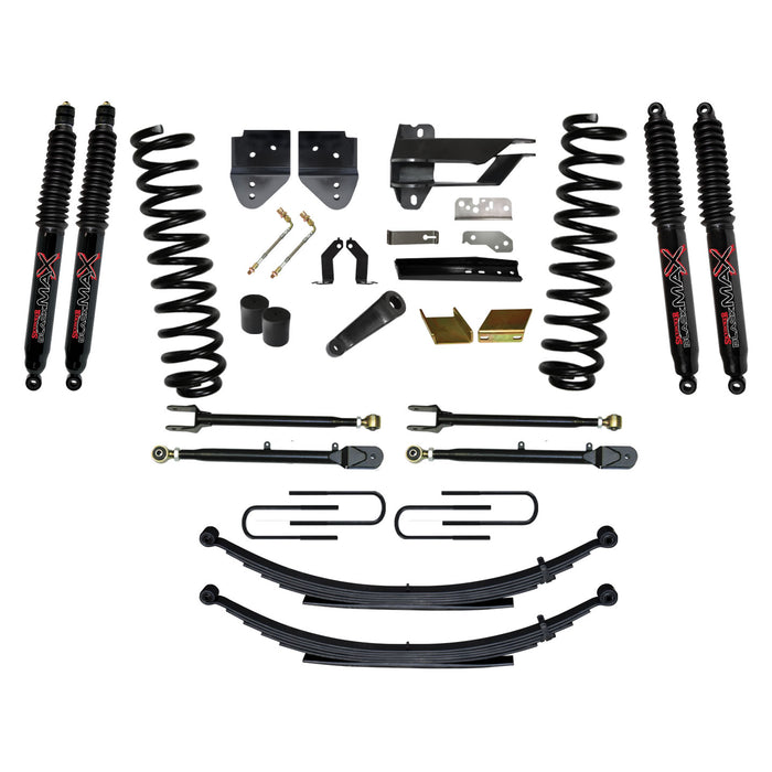 Skyjacker F176024KS-B Suspension Lift Kit w/Shock 6 Inch Lift Incl. Front Coil Springs Rear Leaf Springs Adjustable 4-Links Black MAX 8500 Shocks 17-19 Ford F-250/ F-350 Super Duty Gas Skyjacker - Truck Part Superstore