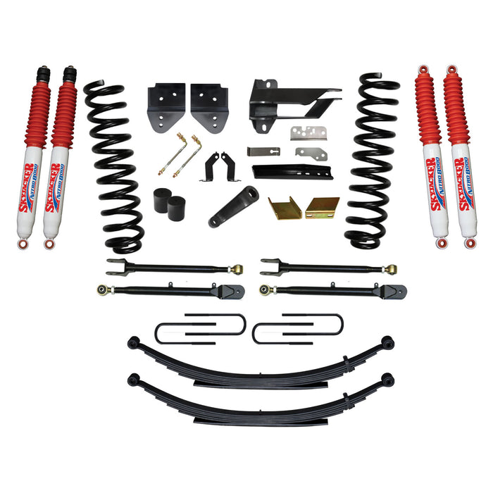 Skyjacker F176024KS-N Suspension Lift Kit w/Shock 6 Inch Lift Incl. Front Coil Springs Rear Leaf Springs Adjustable 4-Links Nitro 8000 Shocks 17-19 Ford F-250/ F-350 Super Duty Gas Skyjacker - Truck Part Superstore