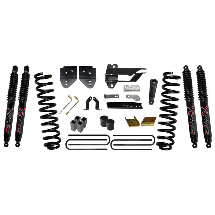 Skyjacker F17651K-B Suspension Lift Kit w/Shock 6 Inch Lift 17-19 Ford F-250 Super Duty Incl. Front Coil Springs Blocks U-bolts Bump Stop Spacers Radius Arm/Sway Bar/Track Bar Relocation Brackets Black Max Nitro Shocks Skyjacker - Truck Part Superstore