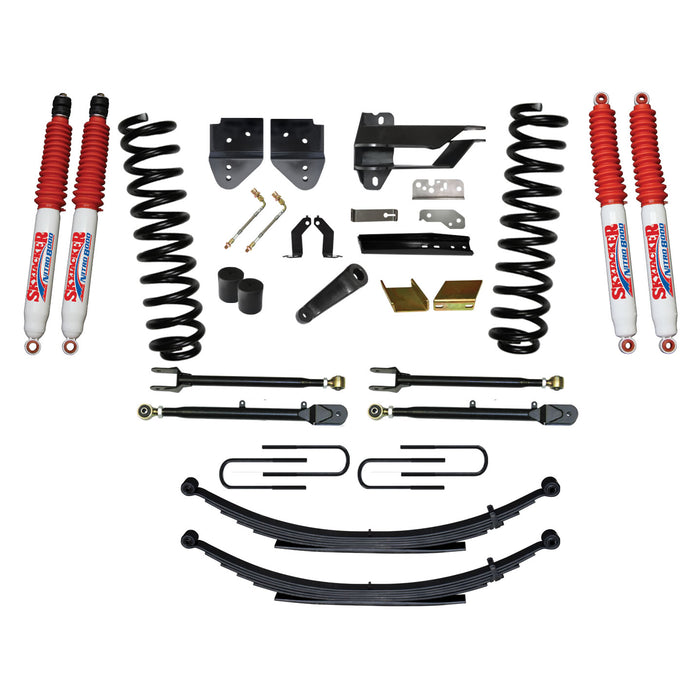 Skyjacker F176524KS-N Suspension Lift Kit w/Shock 6 Inch Lift Incl. Front Coil Springs Rear Leaf Springs Adjustable 4-Links Nitro 8000 Shocks 17-19 Ford F-250/ F-350 Super Duty Diesel Skyjacker - Truck Part Superstore