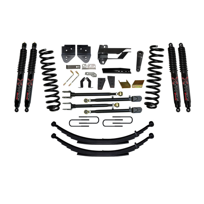 Skyjacker F17802KS-B Suspension Lift Kit w/Shock 8.5 Inch Lift Incl. Front Coil Springs Rear Leaf Springs Adjustable 4-Links Black MAX 8500 Shocks 17-19 Ford F-250/ F-350 Super Duty Gas Skyjacker - Truck Part Superstore