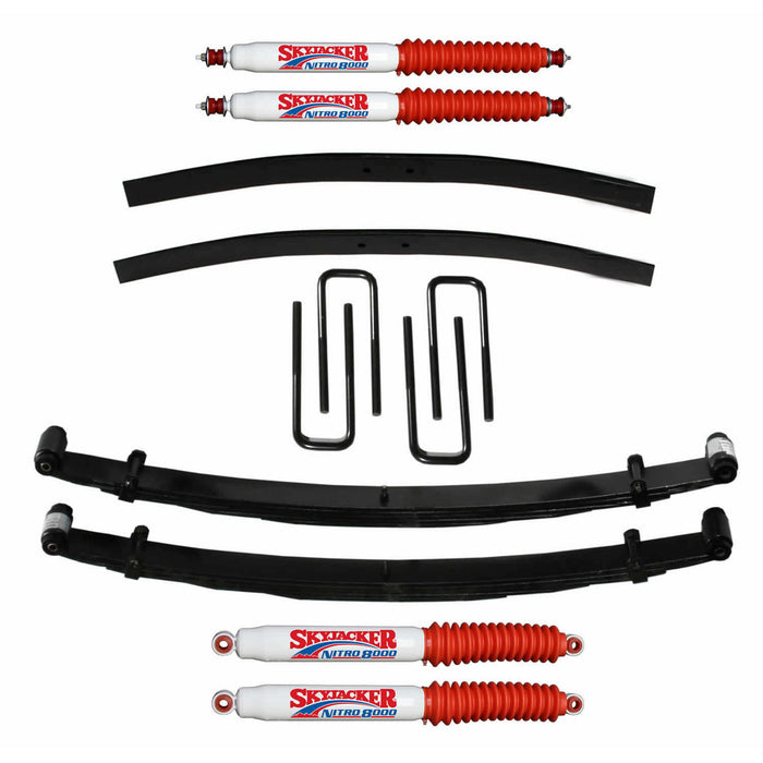 Skyjacker F720K-N Suspension Lift Kit w/Shock 2 Inch Lift Incl. Front Leaf Springs Front U Bolt Kit Spring Bushing Kit Rear Add-A-Leafs 73-78 Ford F-250 Skyjacker - Truck Part Superstore