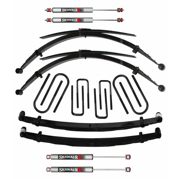 Skyjacker F740KS-M Suspension Lift Kit w/Shock M95 Performance Shocks 4 Inch Lift For Use w/High Boy Incl. Front/Rear Leaf Springs Front/Rear U Bolt Kits Spring Bushing Kit 73-78 Ford F-250 Skyjacker - Truck Part Superstore