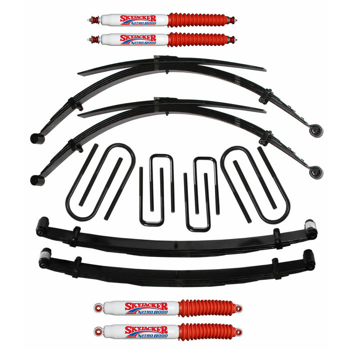 Skyjacker F740KS-N Suspension Lift Kit w/Shock 4 Inch Lift For Use w/High Boy Incl. Front/Rear Leaf Springs Front/Rear U Bolt Kits Spring Bushing Kit 73-78 Ford F-250 Skyjacker - Truck Part Superstore