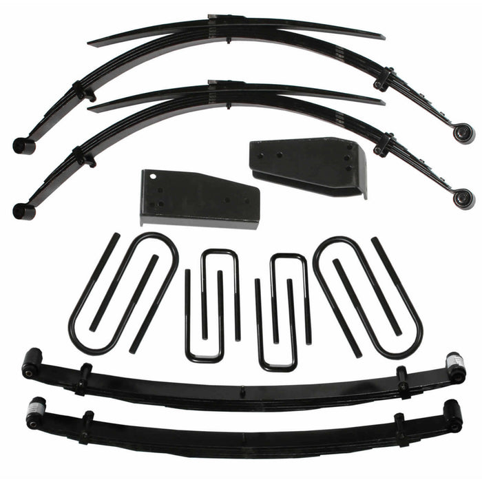 Skyjacker F840TKS Lift Kit 4 Inch Lift 80-98 Ford F-250 80-85 Ford F-350 Includes Front/Rear Leaf Springs Hinge Brackets Front/Rear U Bolt Kits Spring Bushing Kit Skyjacker - Truck Part Superstore