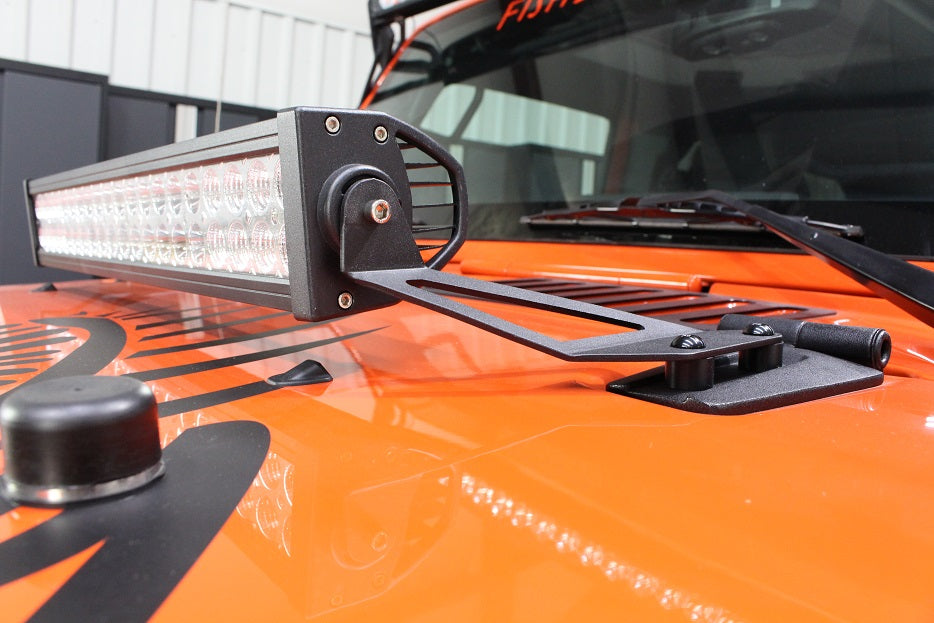 Fishbone Offroad FB21066 Jeep JK Hood Light Mount Brackets 07-18 Wrangler JK Fishbone Offroad - Truck Part Superstore