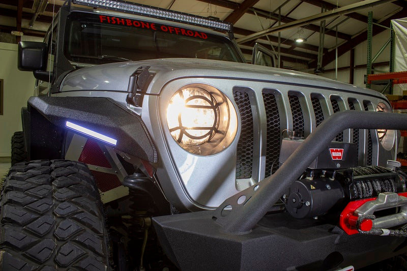Fishbone Offroad FB21120 Jeep JL Headlight Guards For 18-Pres Wrangler JL Aluminum Fishbone Offroad - Truck Part Superstore