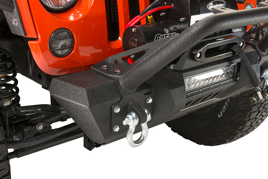 Fishbone Offroad FB22004 Jeep JK Front Stubby Winch Bumper W/Tube Guard 07-18 Wranger JK Black Texured Powercoated Fishbone Offroad - Truck Part Superstore