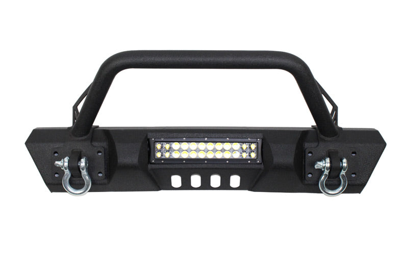 Fishbone Offroad FB22004 Jeep JK Front Stubby Winch Bumper W/Tube Guard 07-18 Wranger JK Black Texured Powercoated Fishbone Offroad - Truck Part Superstore