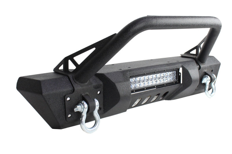 Fishbone Offroad FB22004 Jeep JK Front Stubby Winch Bumper W/Tube Guard 07-18 Wranger JK Black Texured Powercoated Fishbone Offroad - Truck Part Superstore