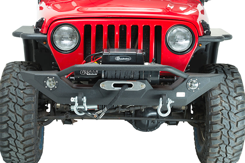 Fishbone Offroad FB22016 Jeep TJ/YJ Front Bumper W/LED's 87-06 Wrangler TJ/YJ Steel Black Textured Powercoat Fishbone Offroad - Truck Part Superstore