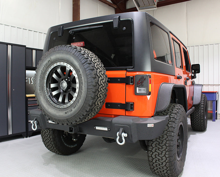 Fishbone Offroad FB22032 Jeep JK Rear Bumper W/LED's 07-18 Wrangler JK Rubicon and Unlimited Steel Black Textured Powdercoat Fishbone Offroad - Truck Part Superstore