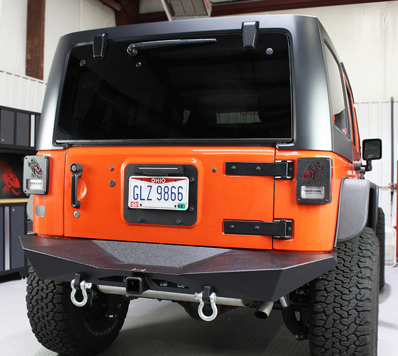 Fishbone Offroad FB22046 Jeep JK Rear Bumper 07-18 Wrangler JK Rubicon and Unlimited Steel Black Textured Powdercoat Manowar Series Fishbone Offroad - Truck Part Superstore