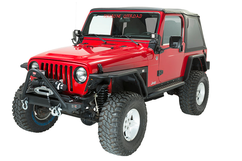 Fishbone Offroad FB22047 Jeep TJ Front Bumper W/Stinger 97-06 Wrangler TJ Rubicon and Unlimited Steel Black Textured Powdercoat Piranha Series Fishbone Offroad - Truck Part Superstore