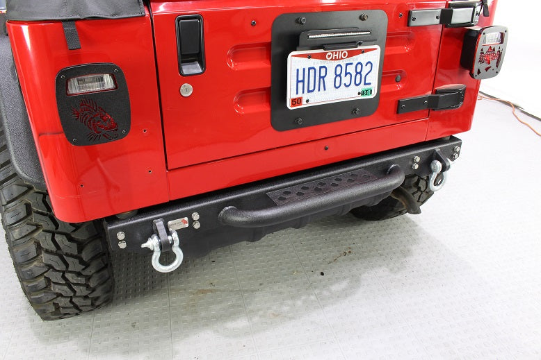Fishbone Offroad FB22072 Jeep TJ Rear Bumper W/Step 97-06 Wrangler TJ Piranha Series Fishbone Offroad - Truck Part Superstore