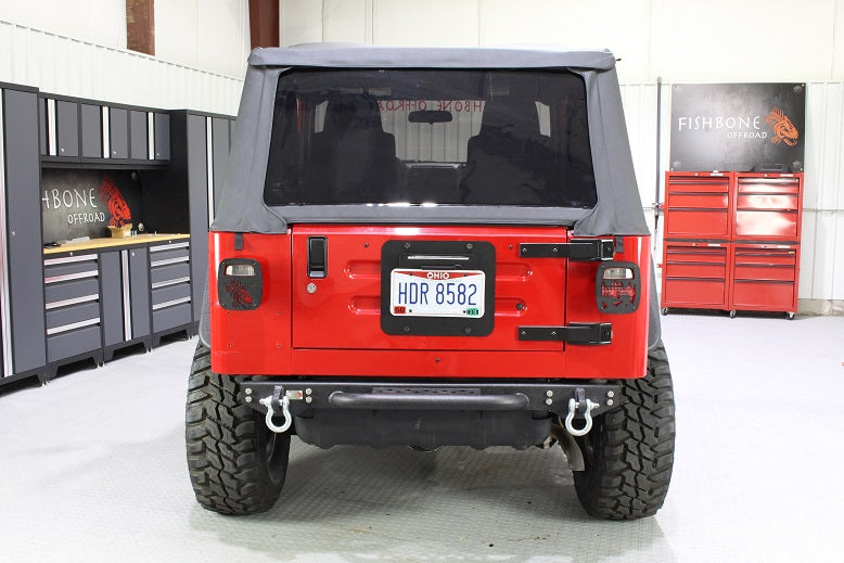 Fishbone Offroad FB22072 Jeep TJ Rear Bumper W/Step 97-06 Wrangler TJ Piranha Series Fishbone Offroad - Truck Part Superstore