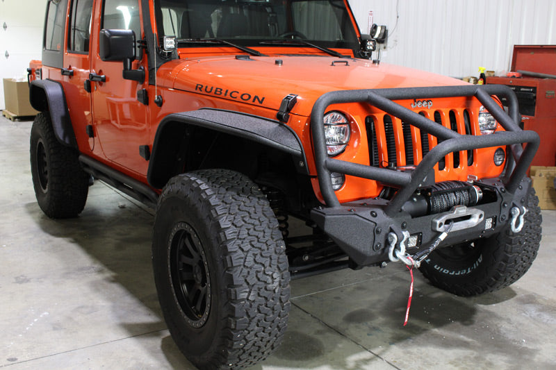 Fishbone Offroad FB23006 Jeep JK Tube Fenders 07-18 Wrangler JK Front/Rear Set Of 4 Steel Black Textured Powdercoat Fishbone Offroad - Truck Part Superstore