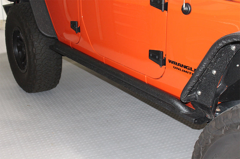 Fishbone Offroad FB23011 Jeep JK Rock Slider 07-18 Wrangler JK 4 Door Rubicon Steel Black Textured Powdercoat Fishbone Offroad - Truck Part Superstore
