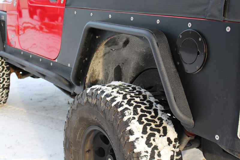 Fishbone Offroad FB23029R Jeep TJ Tube Fenders Rear 3 Inch Flare 97-06 Wrangler TJ Steel Black Textured Powdercoat Fishbone Offroad - Truck Part Superstore