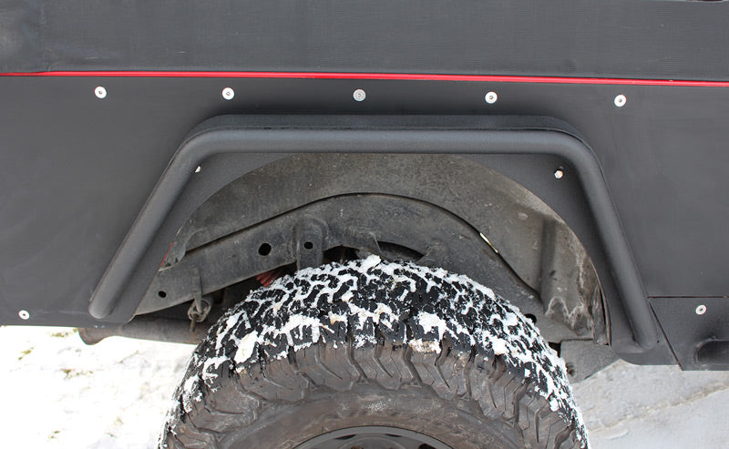Fishbone Offroad FB23029R Jeep TJ Tube Fenders Rear 3 Inch Flare 97-06 Wrangler TJ Steel Black Textured Powdercoat Fishbone Offroad - Truck Part Superstore