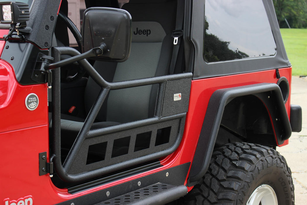 Fishbone Offroad FB24077 Jeep TJ Front Tube Doors 97-06 Wrangler TJ Black Textured Powdercoat Steel Fishbone Offroad - Truck Part Superstore