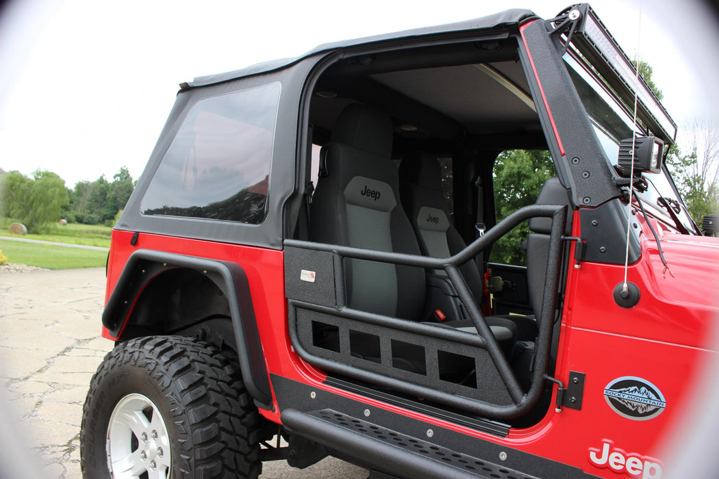 Fishbone Offroad FB24077 Jeep TJ Front Tube Doors 97-06 Wrangler TJ Black Textured Powdercoat Steel Fishbone Offroad - Truck Part Superstore