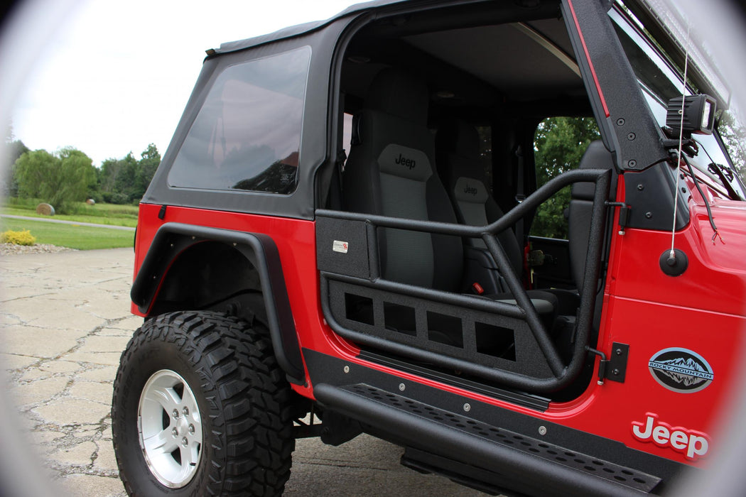 Fishbone Offroad FB24077 Jeep TJ Front Tube Doors 97-06 Wrangler TJ Black Textured Powdercoat Steel Fishbone Offroad - Truck Part Superstore