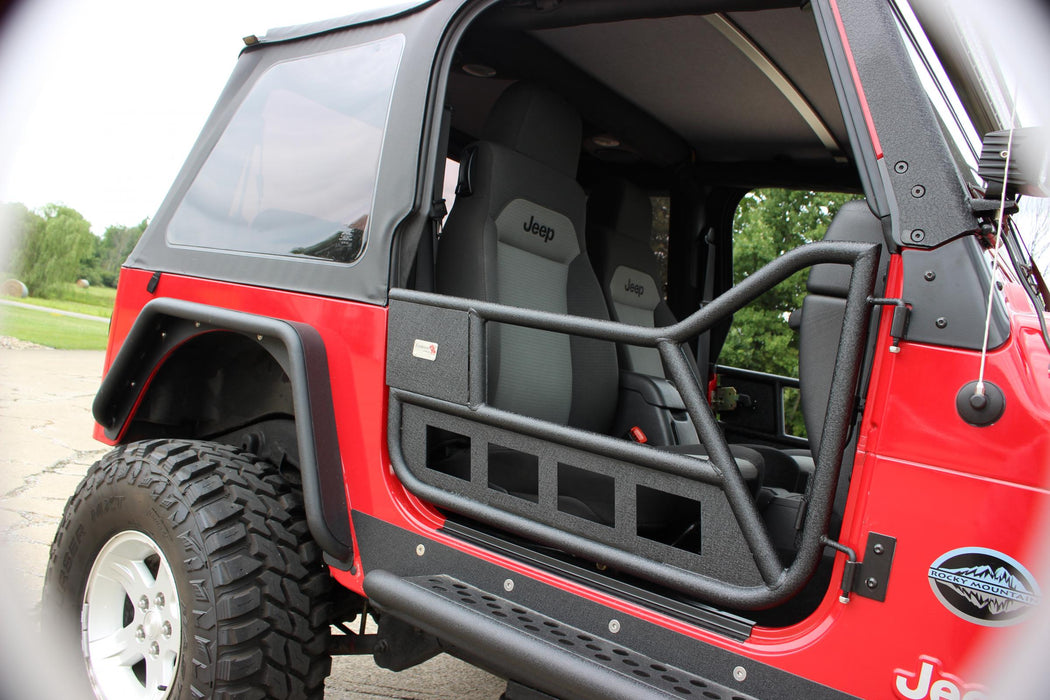 Fishbone Offroad FB24077 Jeep TJ Front Tube Doors 97-06 Wrangler TJ Black Textured Powdercoat Steel Fishbone Offroad - Truck Part Superstore