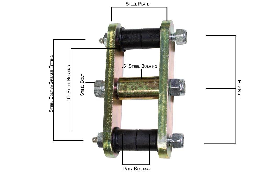 Fishbone Offroad FB27222 Front or Rear Greaseable Shackles For 46-75 Jeep CJ-5 Fishbone Offroad - Truck Part Superstore