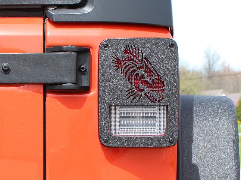 Fishbone Offroad FB31043 Jeep JK Tail Light Covers 07-18 Wrangler JK Black Textured Powdercoat Fishbone Offroad - Truck Part Superstore