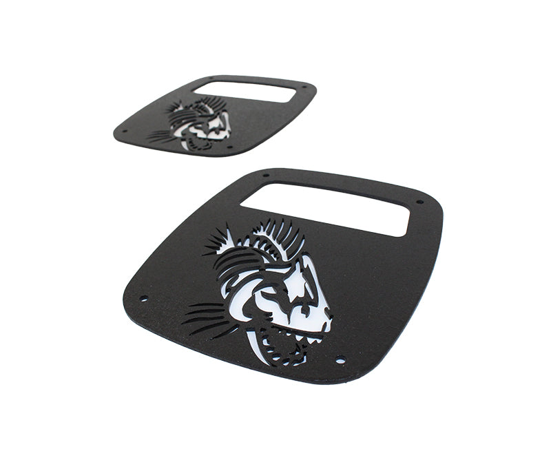 Fishbone Offroad FB31044 Jeep Wrangler CJ YJ TJ Tail Light Covers Black Textured Powdercoat Fishbone Offroad - Truck Part Superstore
