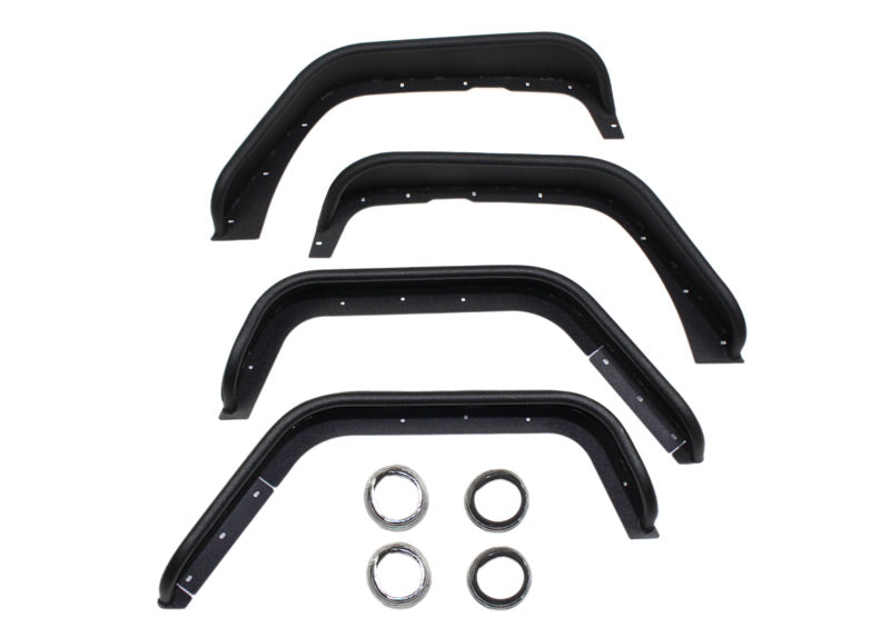 Fishbone Offroad FB33006 Jeep JK Tube Fenders 07-18 Wrangler JK Front/Rear Set Of 4 Aluminum Black Textured Powdercoat Fishbone Offroad - Truck Part Superstore