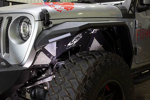 Fishbone Offroad FB33130F Jeep JL Inner Fenders For 18-Current Wrangler JL,  2020-Current JT Gladiator Front Pair Aluminum Black Powdercoat Fishbone Offroad - Truck Part Superstore