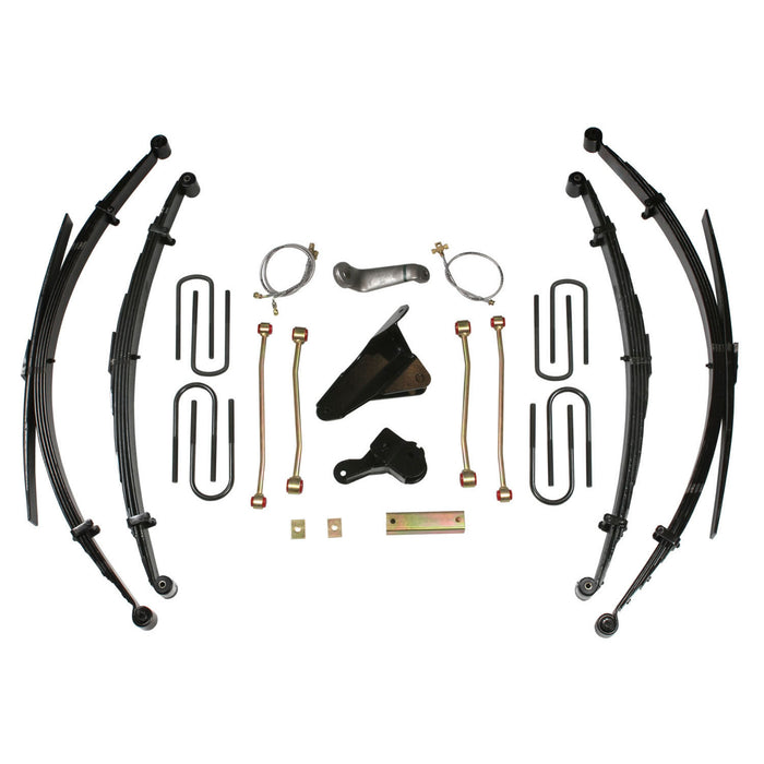 Skyjacker FE80MKS-A Lift Kit 8 Inch Lift 00-05 Ford Excursion Incl Front/Rear Leaf Springs Track Bar Bracket U Bolt Kit Bushings Sway Bar Links Pitman Arm Brake Lines Vacuum Tubing Carrier Bearing Skyjacker - Truck Part Superstore